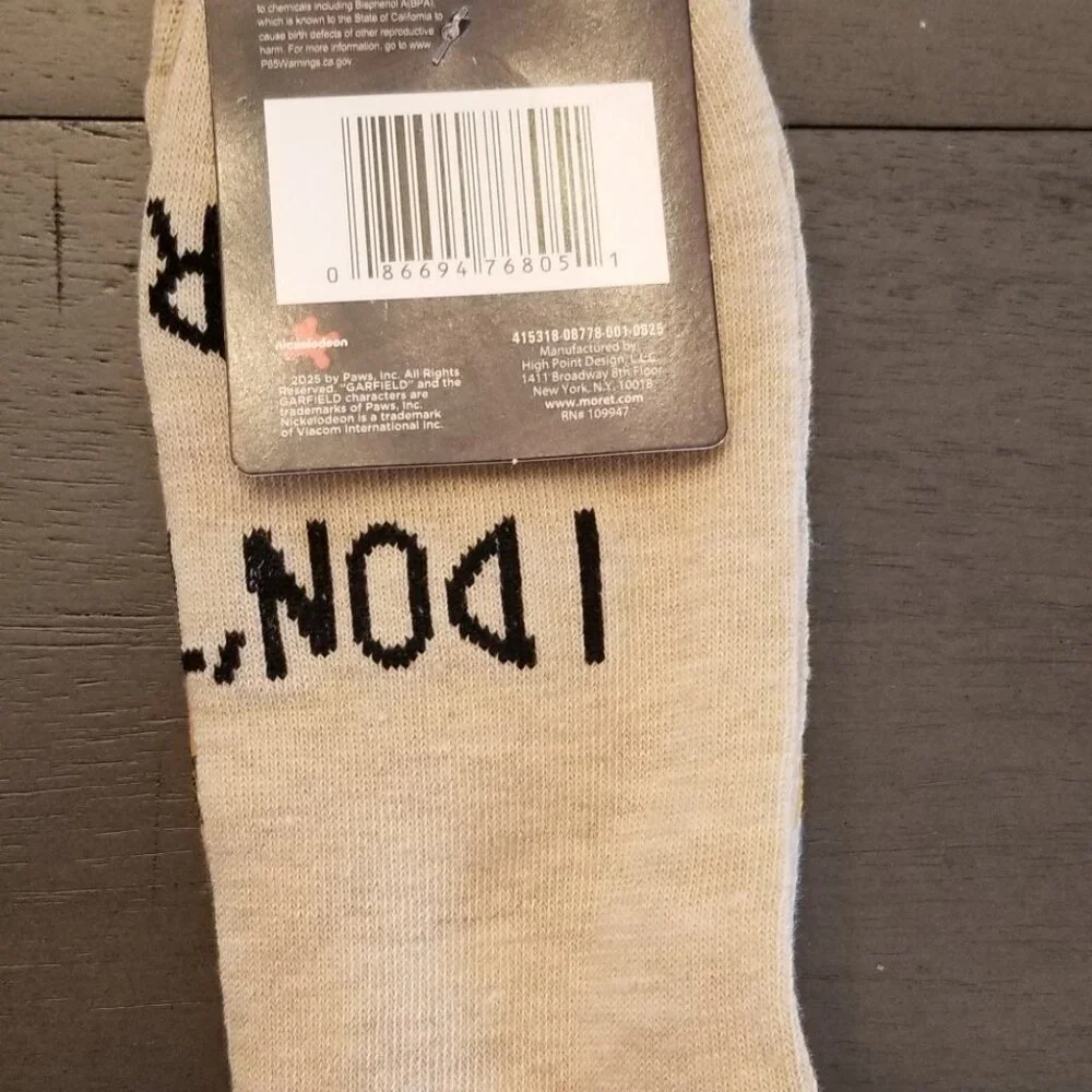 Nickelodeon Garfield  2-Pair Adult Novelty Crew Socks